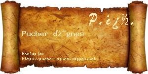 Pucher Ágnes névjegykártya